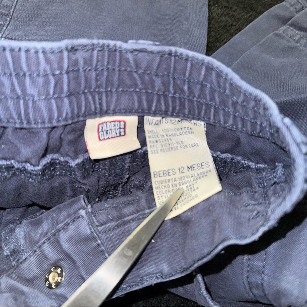 Faded Glory Kids Y2K Blue Cargo Pants - Picture 3 of 3